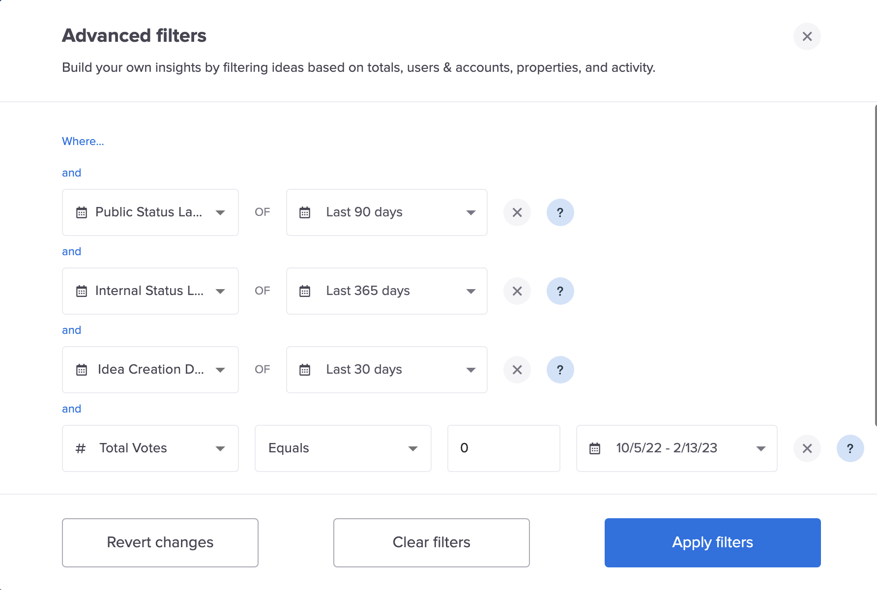 Advanced Filtering – UserVoice